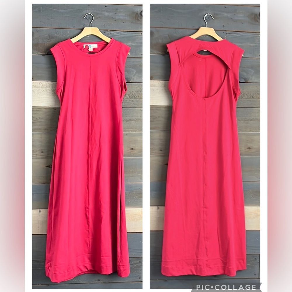 Free People Beach Red Cotton Sleeveless Open Back Maxi Dress S